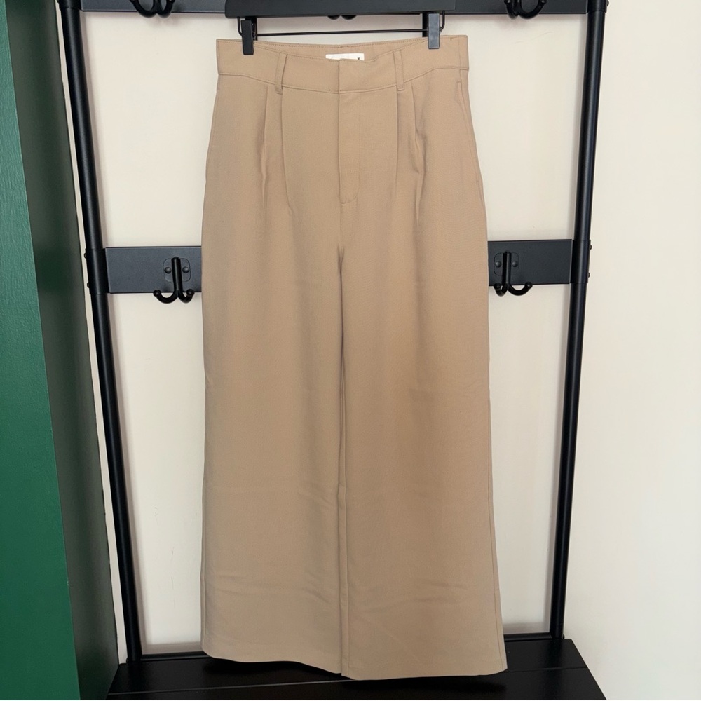 Abercrombie & Fitch | Beige High Rise Wide Leg Trousers